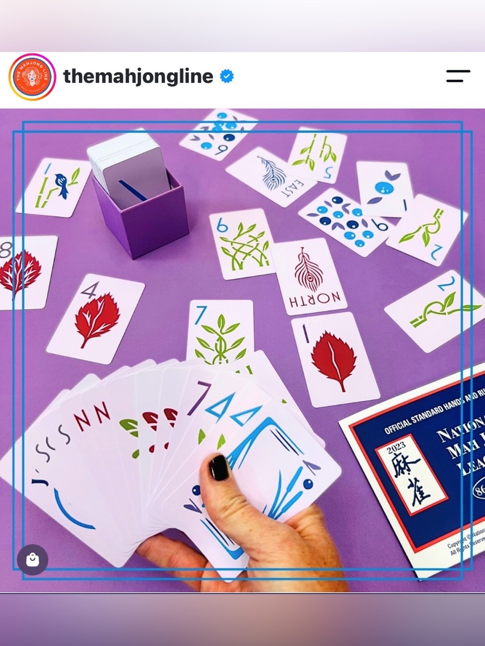 TheMahjongLine Botanical Mahjong-Style Travel Card Game — Purple